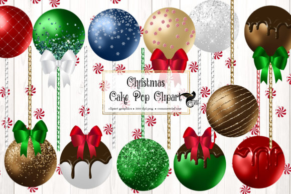 Christmas Cake Pops Clipart for Editorial Design