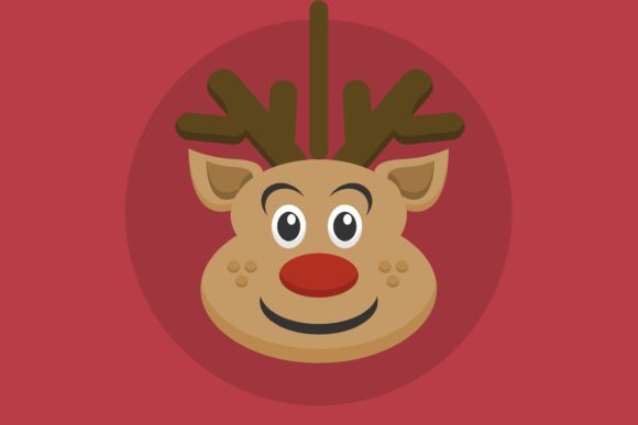 Christmas Deer Head Hanging Ornament Illustrations