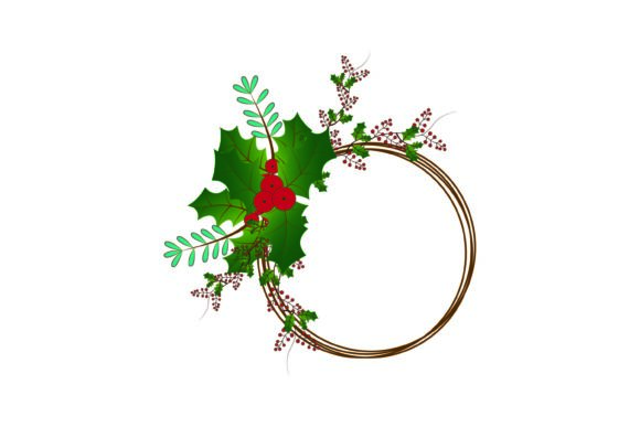 Christmas Frame Botanical 144 Illustrations