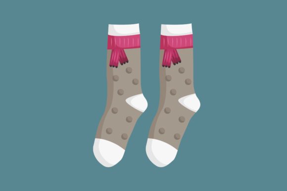 Christmas Socks with Circle Patterns