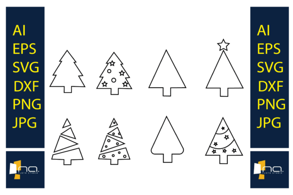 Christmas Tree Ready to Be Colored Illustrations