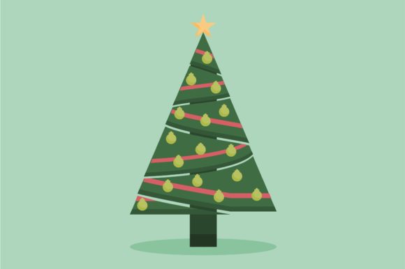 Christmas Tree with Ball Decorations Illustrations