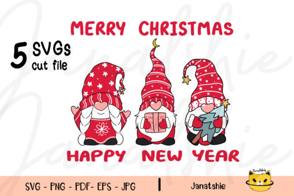 Cute Gnome, Witch Gnome Christmas Illustrations
