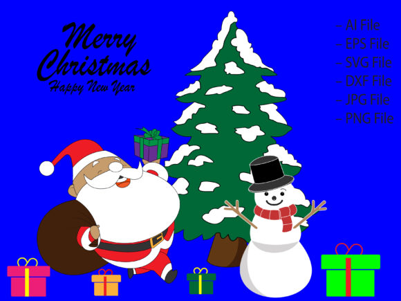 Merry Christmas Greet Card 8 Illustrations