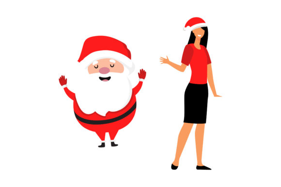People Santa Christmas Set Illustrations