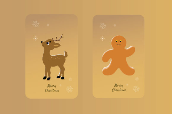 Rain Deer and Christmas Emoji Illustrations